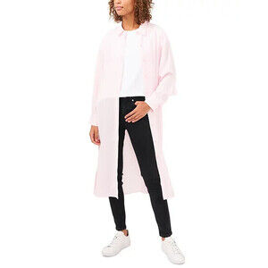 Riley & Rae Women's Button Front Lightweight Ruffled Shirtdress Pink NWT Size XS